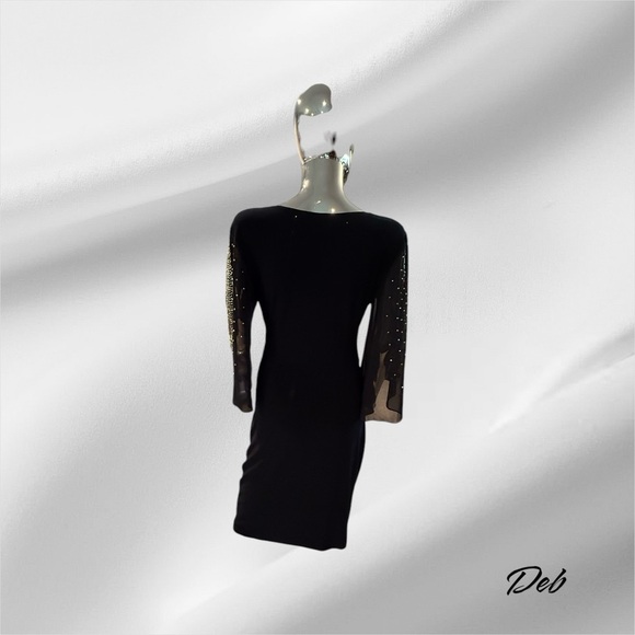 Joseph Ribkoff Navy Bodycon Dress with Plunge Neckline - Picture 5 of 9